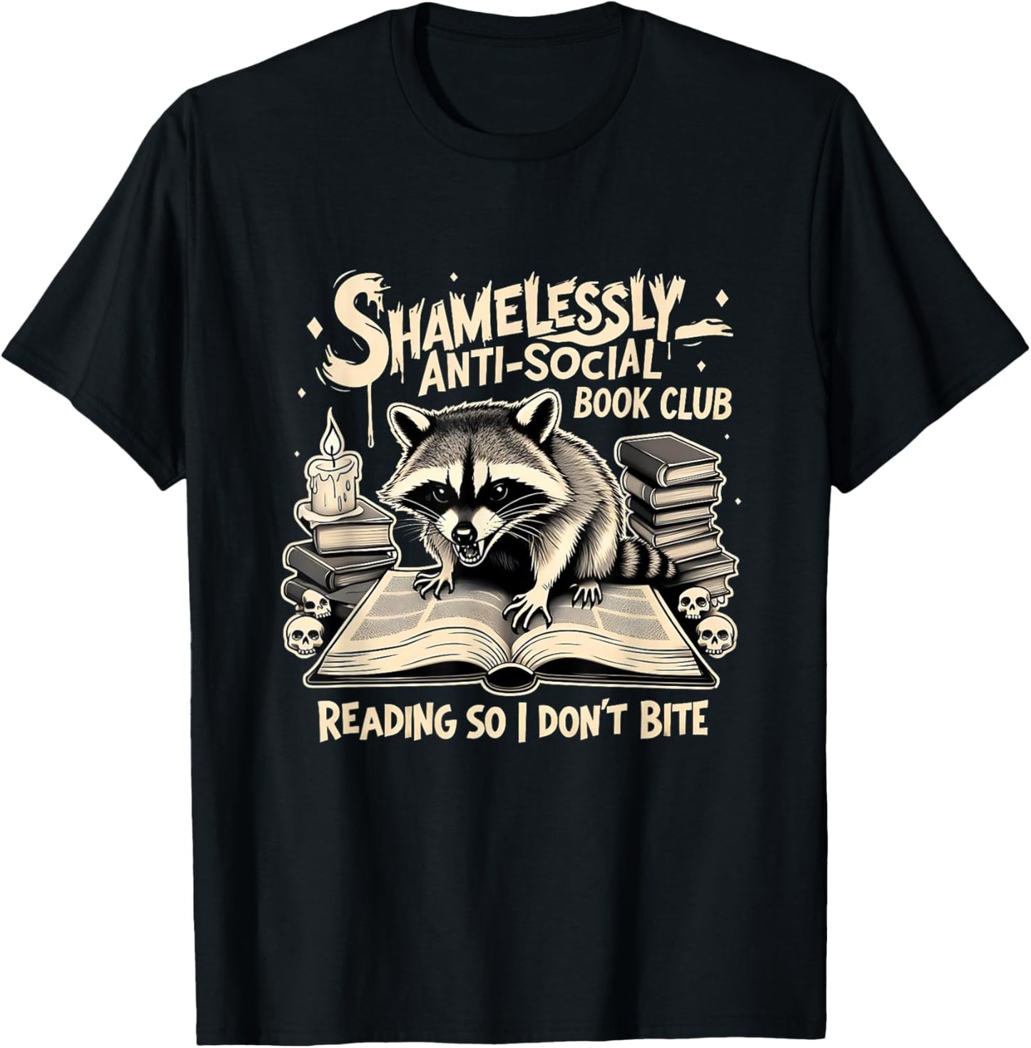 Shamelessly Anti-Social Book Club Reading T-Shirt - T-Shirt | Black