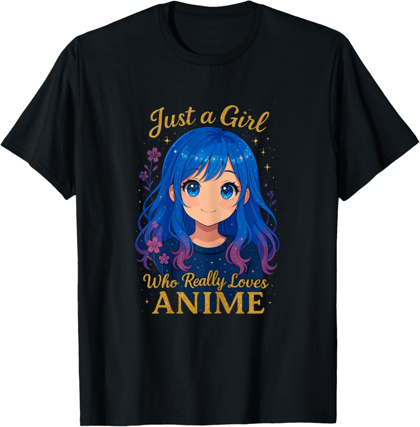 Just a Girl who Loves Anime T-Shirt - T-Shirt | Black