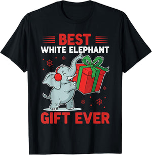 Christmas White Elephant Shirts, Best White Elephant Ever T-Shirt - T-Shirt | Black