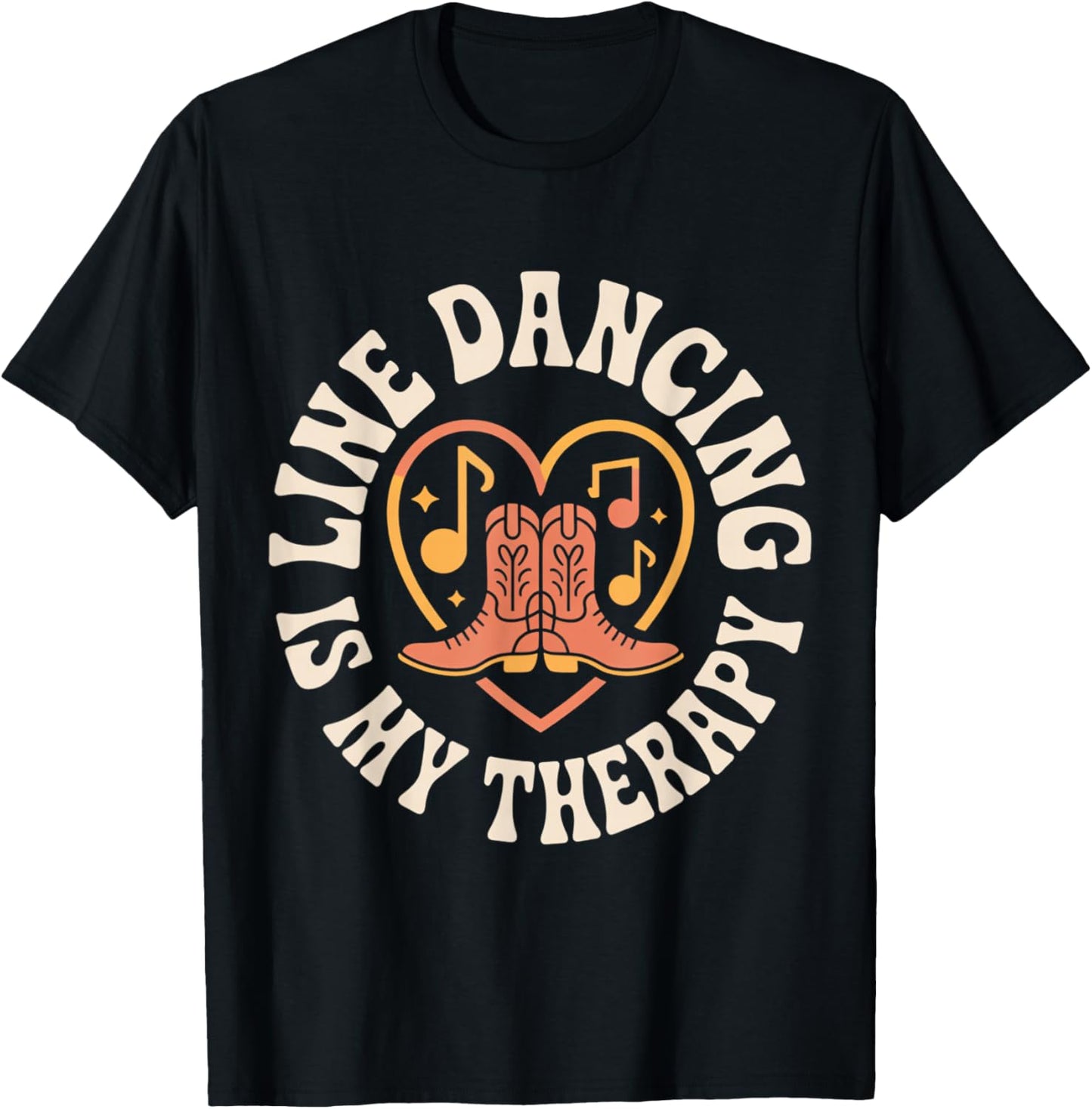 Line Dancing is My Therapy T-Shirt - T-Shirt | Black