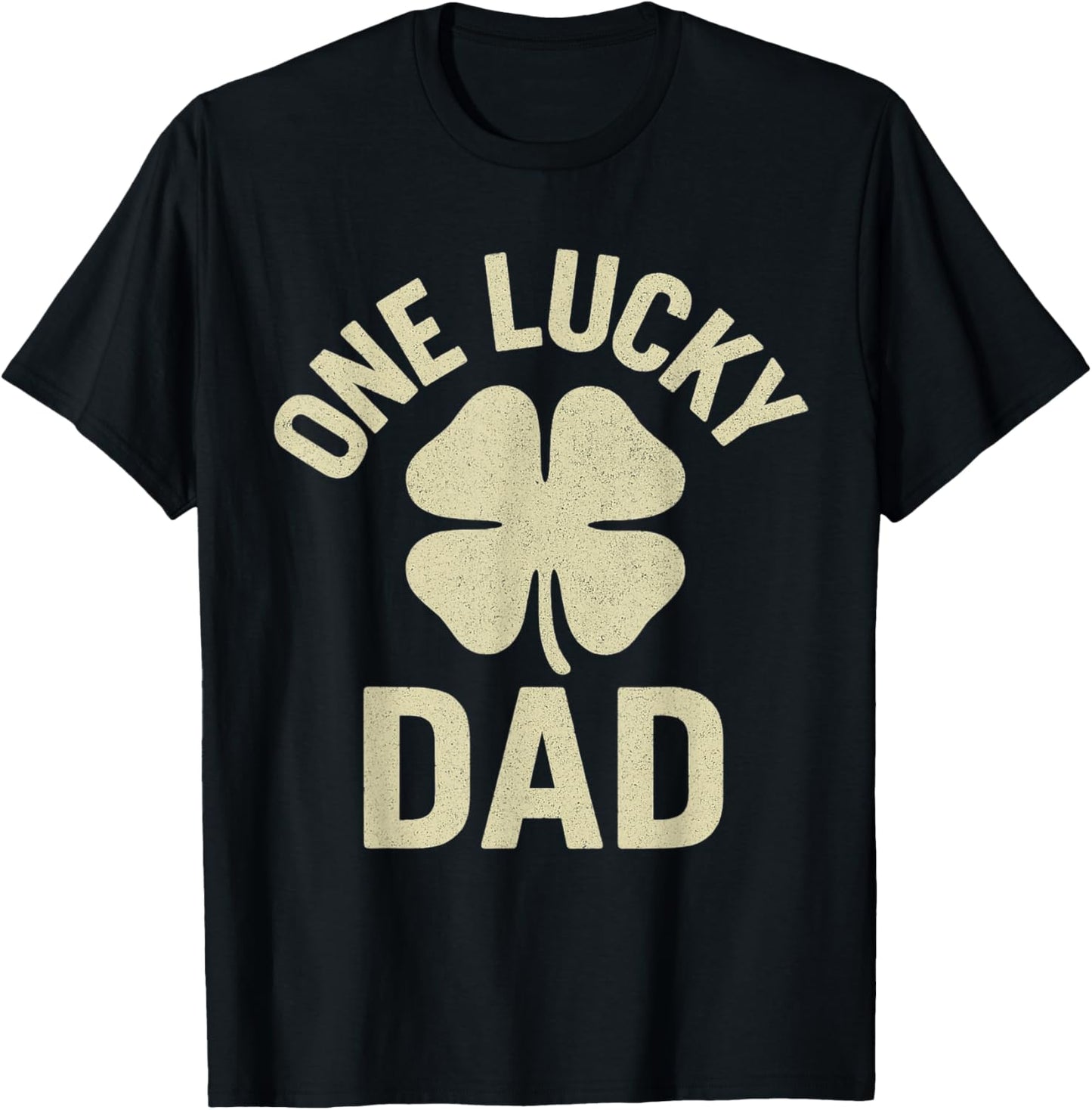 One Lucky Dad St Patricks Day Funny Vintage Papa Father Men T-Shirt - T-Shirt | Black
