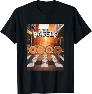 The Bagels Funny Bagel Parody Breakfast Food Cartoon T-Shirt - T-Shirt | Black
