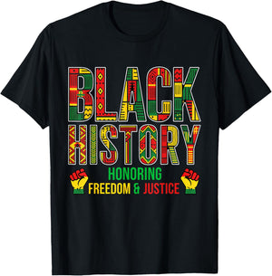 Black History Month Shirt Men Women Kids Patriotic African T-Shirt - T-Shirt | Black