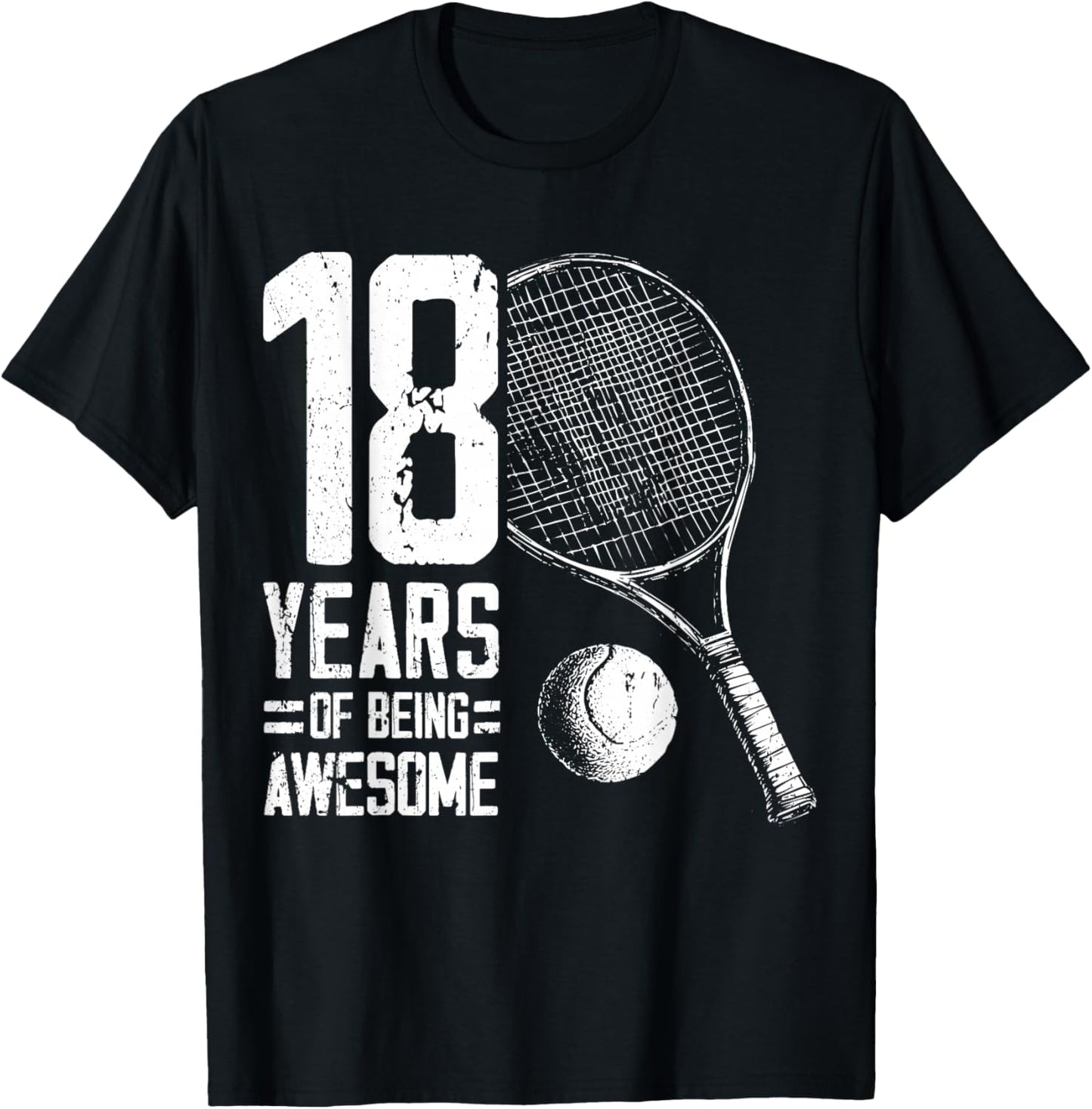 18th Birthday Boys Tennis Player Tennis 18 Years Old T-Shirt - T-Shirt | Black