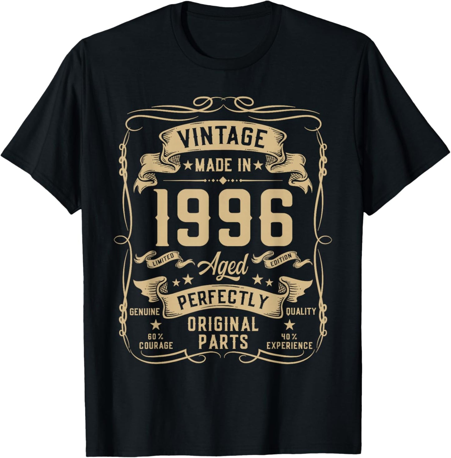Vintage 1996 30yr 30th Birthday Gifts 30 Years Old T-Shirt - T-Shirt | Black