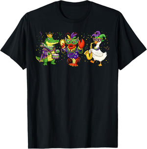 ABC Alligator Brown Crawfish Louisiana Mardi Gras Party T-Shirt - T-Shirt | Black