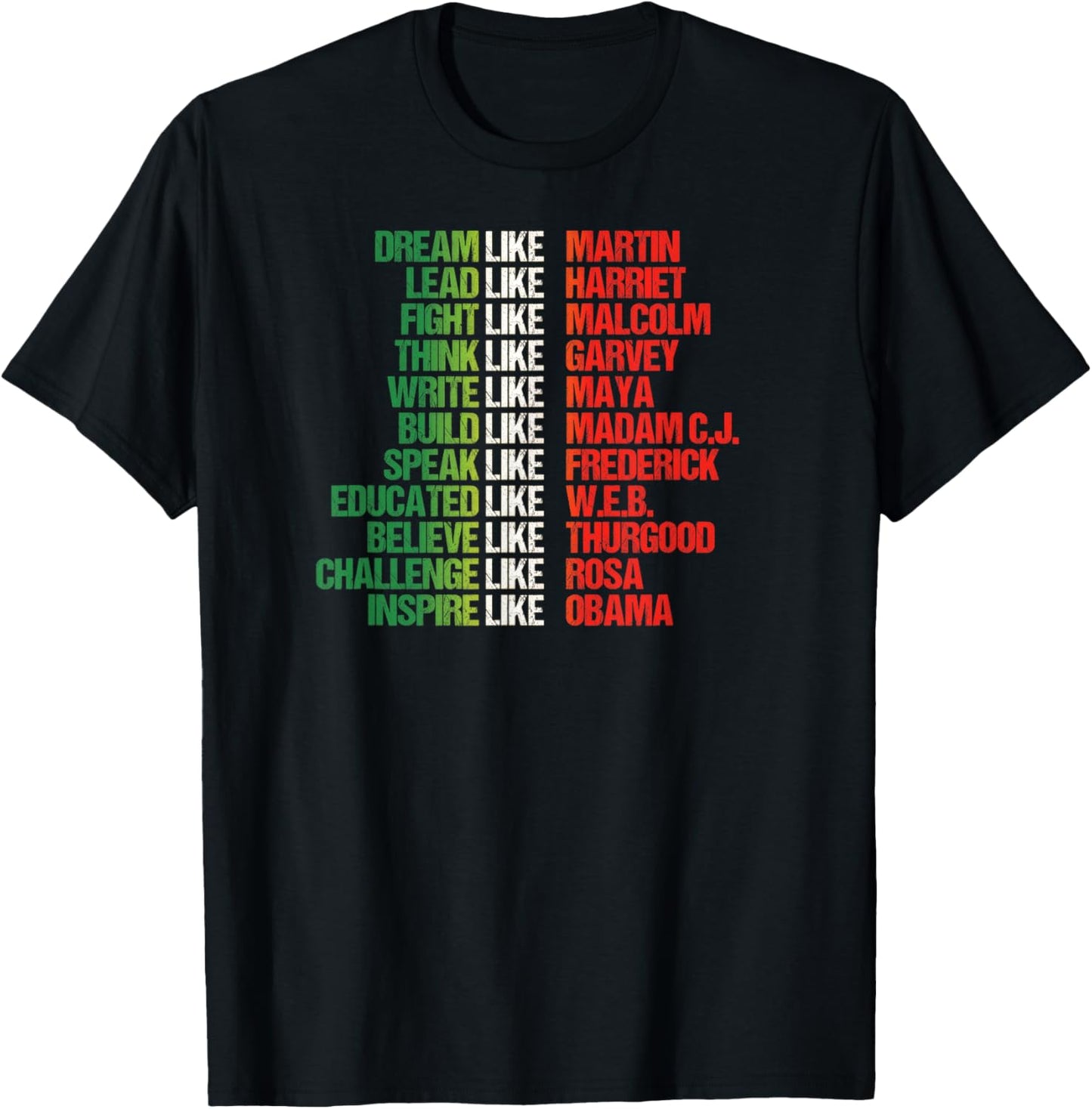 Greatest African-American Leaders Black History Month T-Shirt - T-Shirt | Black