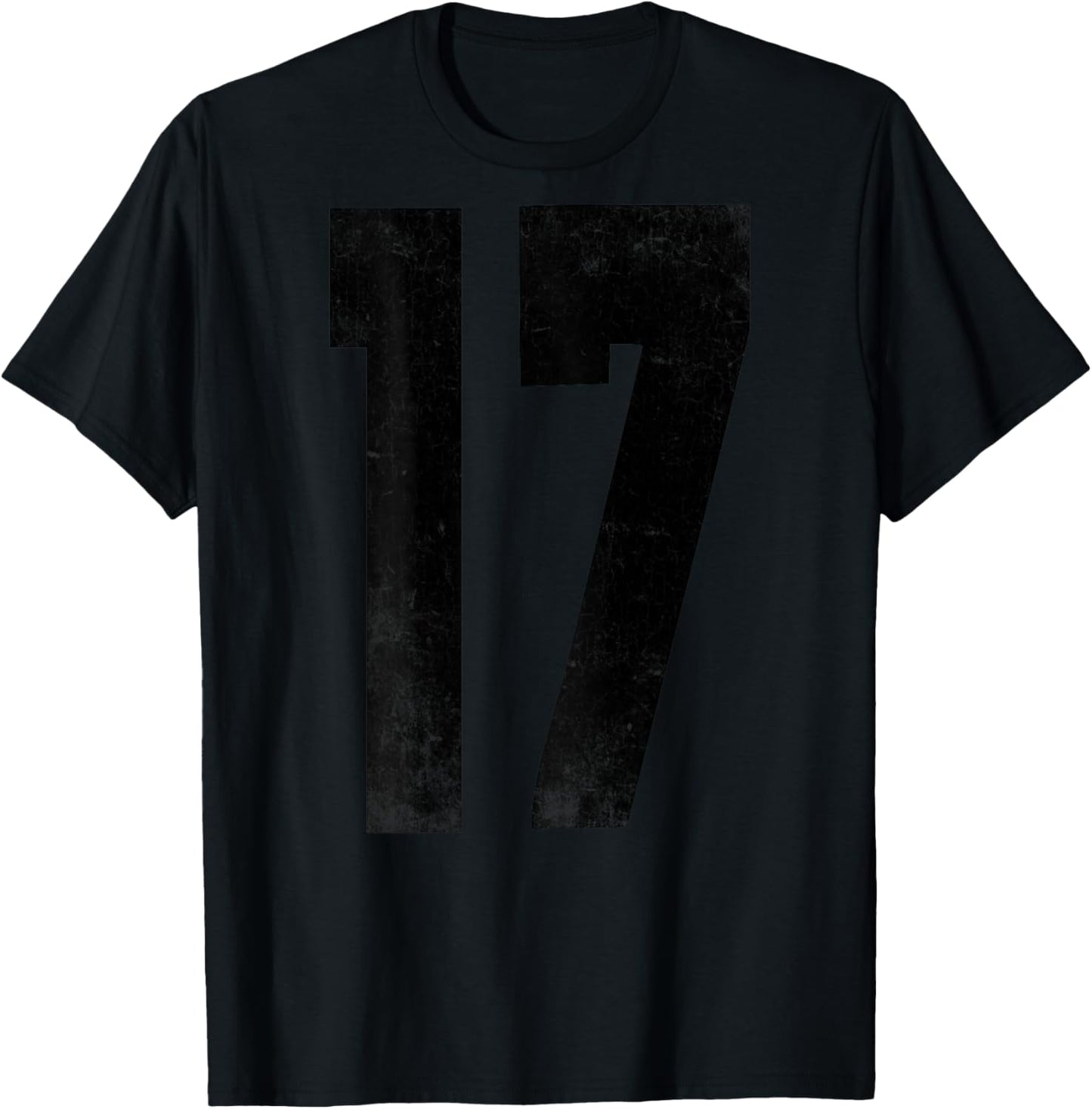 Number 17 Print On Back of Shirt Number #17 Numbered T-Shirt - T-Shirt | Black