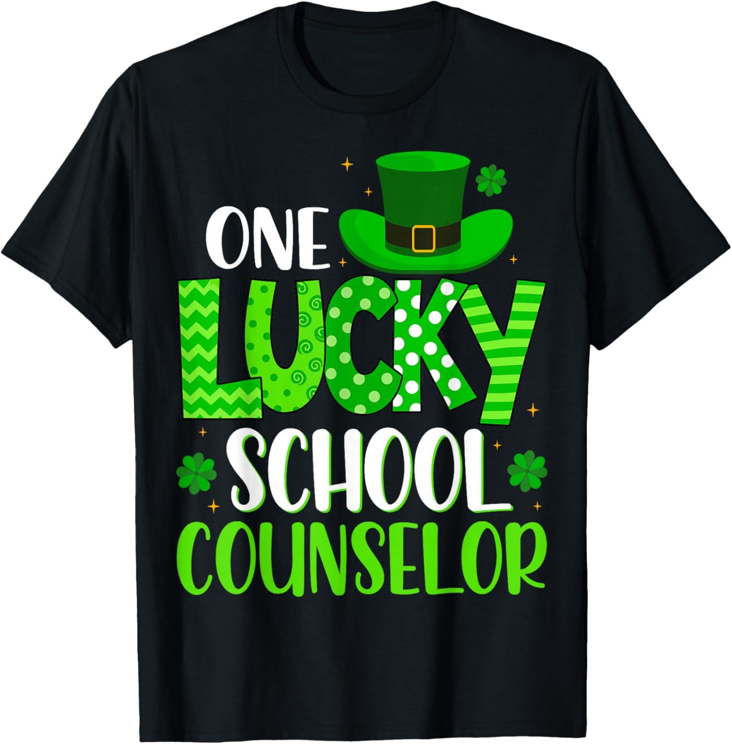 One Lucky School Counselor - St Patricks Day T-Shirt - T-Shirt | Black