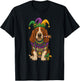 Mardi Gras, Basset Hound, Cute Dog T-Shirt - T-Shirt | Black