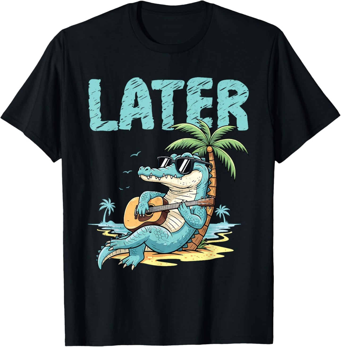 Later Gator Beach Vibes Funny Alligator Summer Vacation T-Shirt - T-Shirt | Black