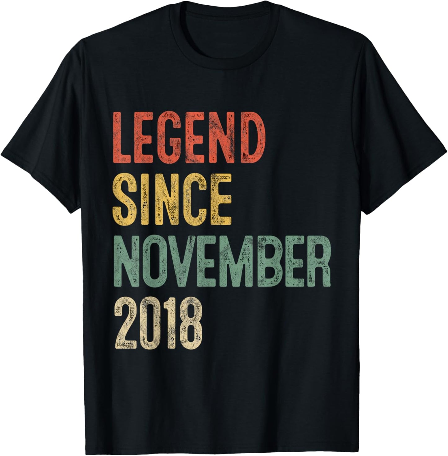 Legend November 2018 7th Birthday Boy Girl 7 Year Old T-Shirt - T-Shirt | Black