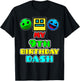 My 9th Birthday Dash Video Game Theme Kids Party Geometry T-Shirt - T-Shirt | Black