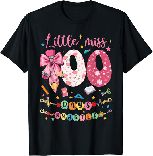 Kids Girls 100th Day of School T-Shirt - T-Shirt | Black