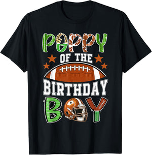 Poppy of The Birthday Boy Football Party Family Matching T-Shirt - T-Shirt | Black