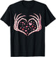Valentines Day Skeleton Hand Heart Funny Men Women Kids T-Shirt - T-Shirt | Black