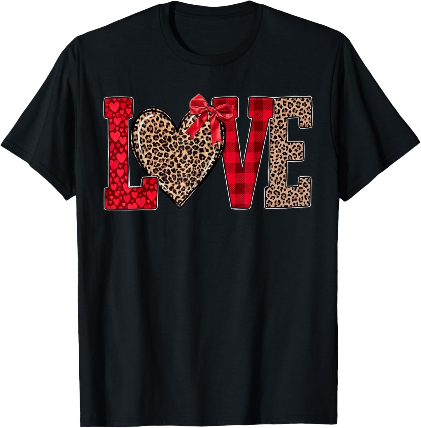 Leopard Love, Mama Valentine T-Shirt - T-Shirt | Black