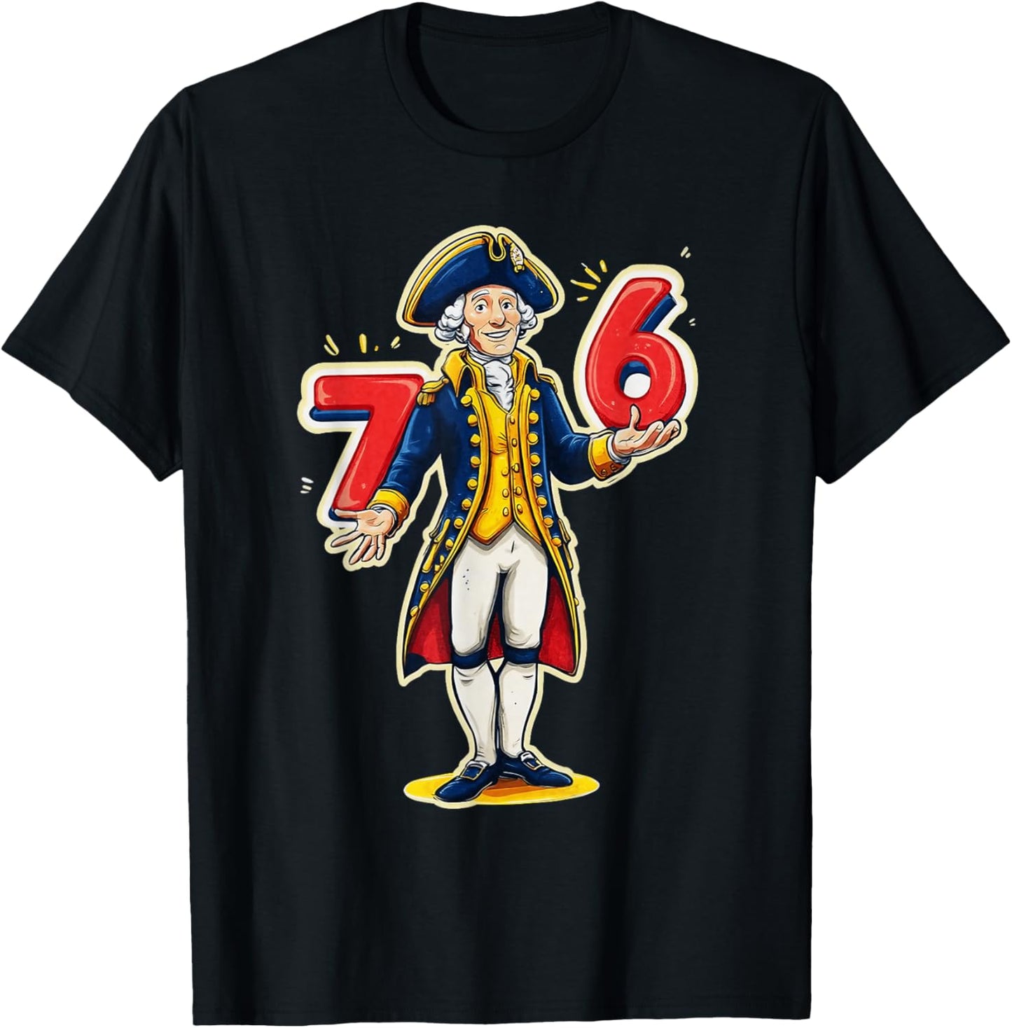 6-7 7-6 George Washington Shirt Six Seven American Design T-Shirt - T-Shirt | Black