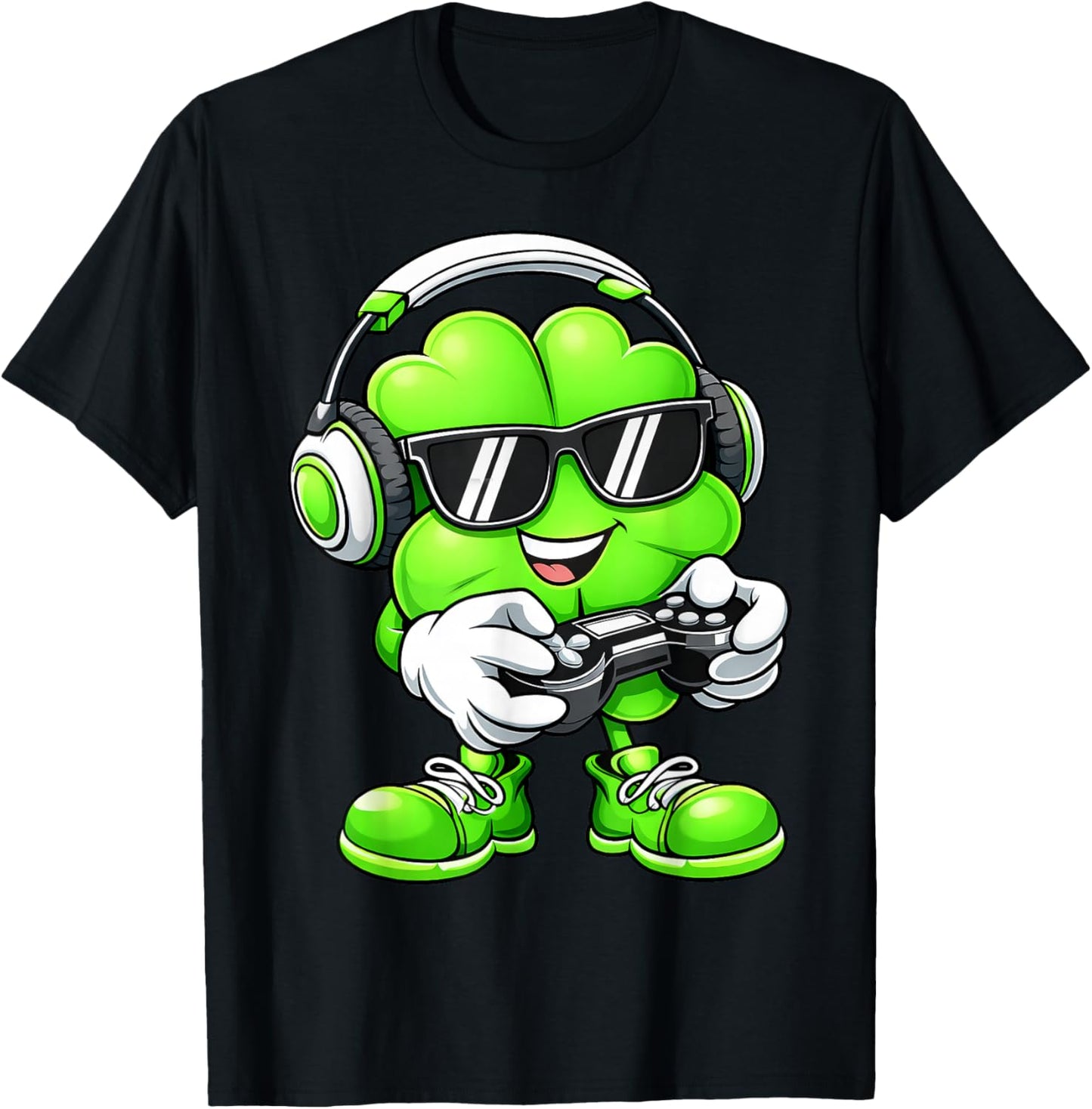 Funny Shamrock Gaming Game Irish St Patrick Day Men Boy T-Shirt - T-Shirt | Black