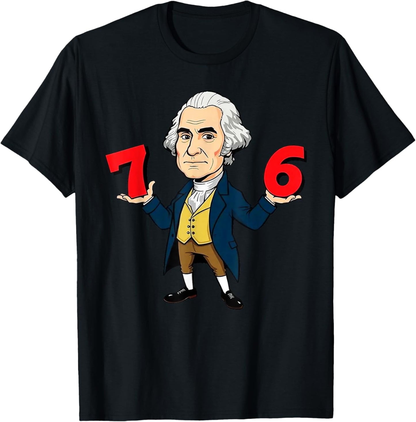 6-7 7-6 George Washington Shirt Six Seven American Design T-Shirt - T-Shirt | Black