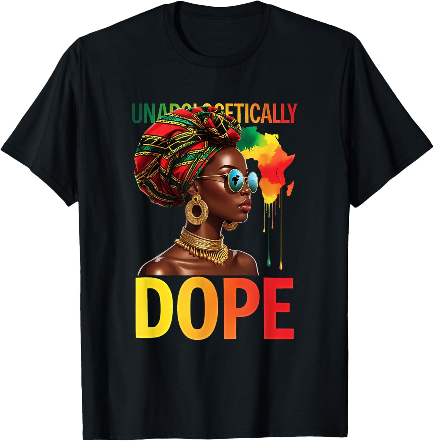 Melanin Queen Headwrap Rooted Faith Rising Afro God African T-Shirt - T-Shirt | Black