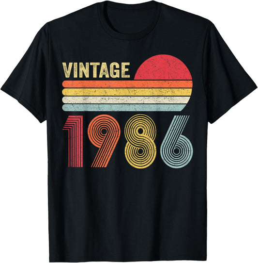 Vintage 1986 40th Birthday Gift Men Women 40 Years Old T-Shirt - T-Shirt | Black