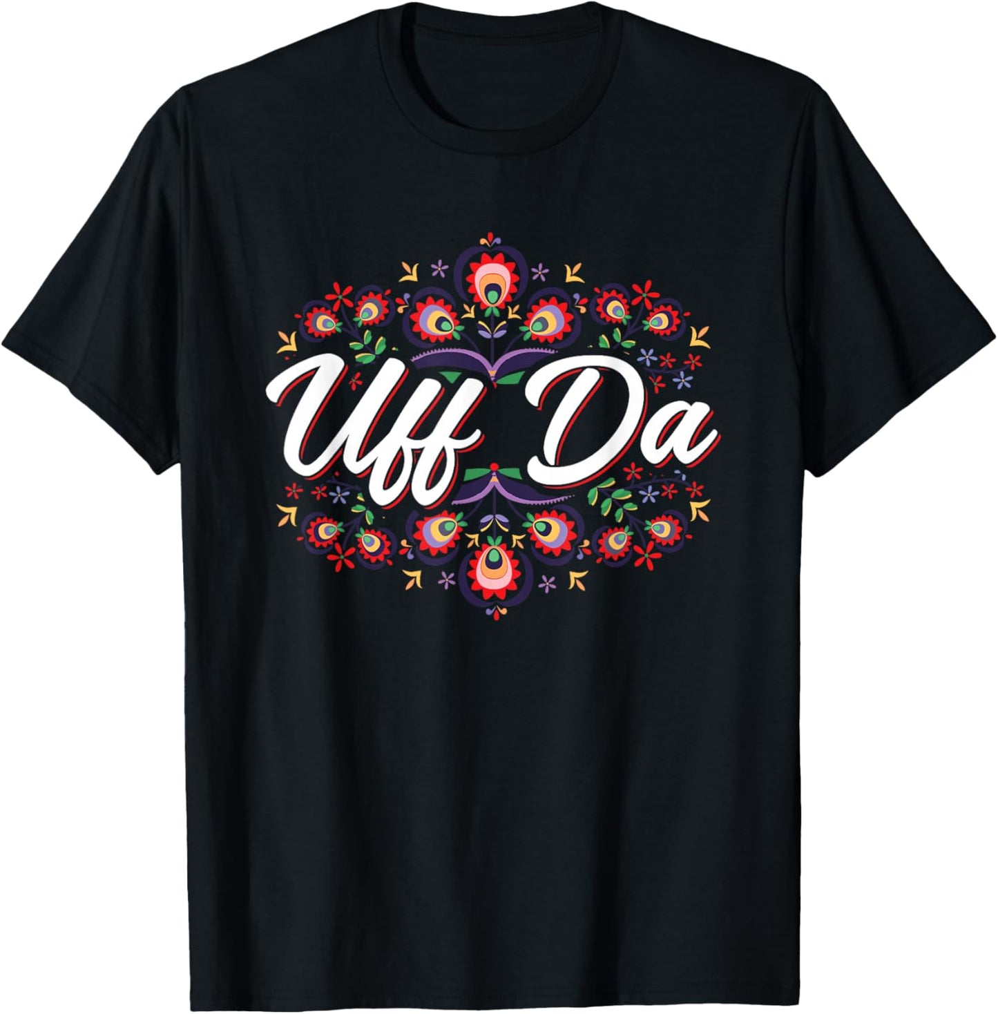 Uff Da Norwegian Pride Design T-Shirt - T-Shirt | Black