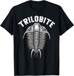 Trilobite Fossil Ancient Arthropod Dorsal View Paleontology T-Shirt - T-Shirt | Black