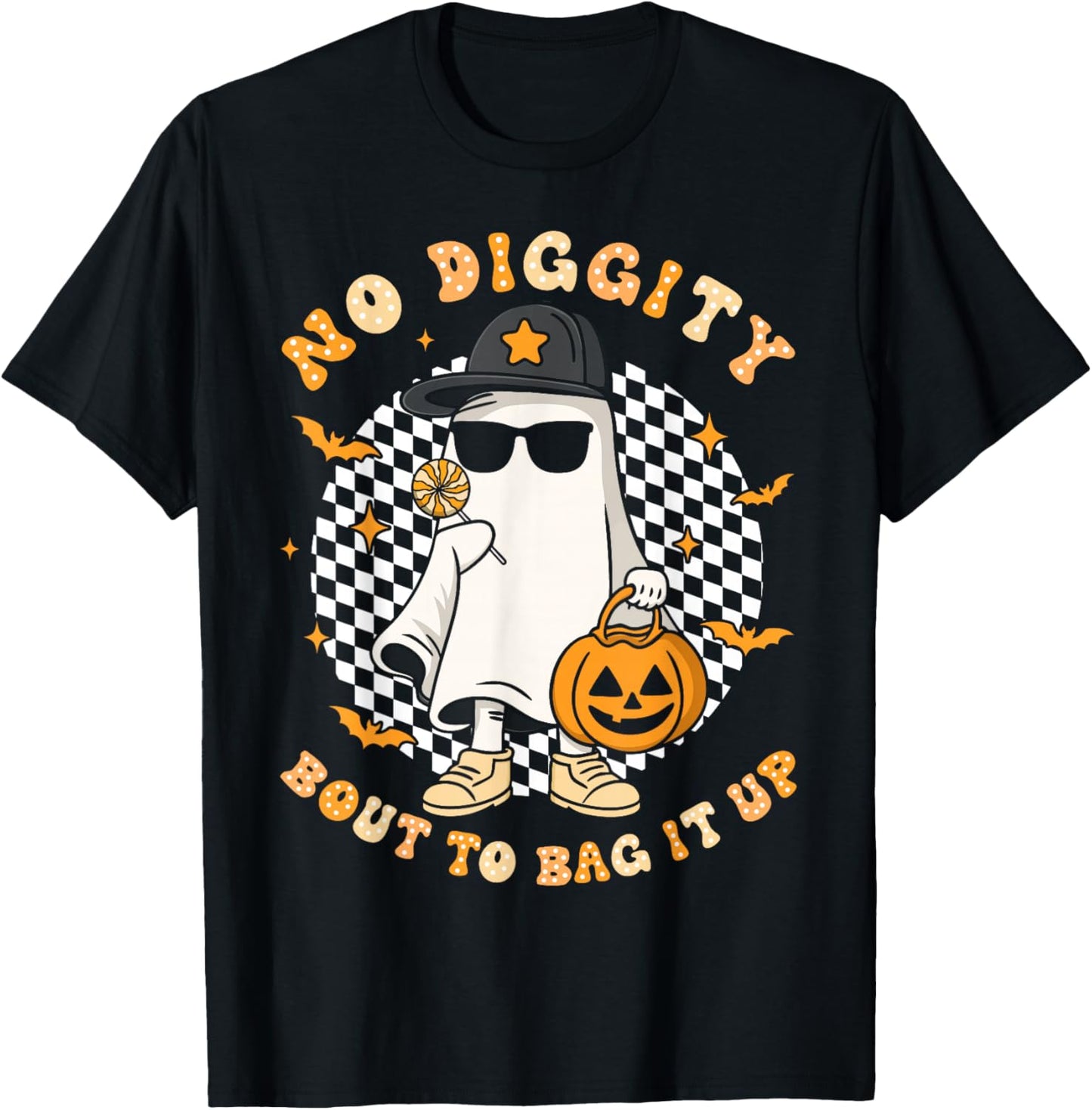 Halloween Ghost No Diggity Bout to Bag it Up Toddler Kids T-Shirt - T-Shirt | Black