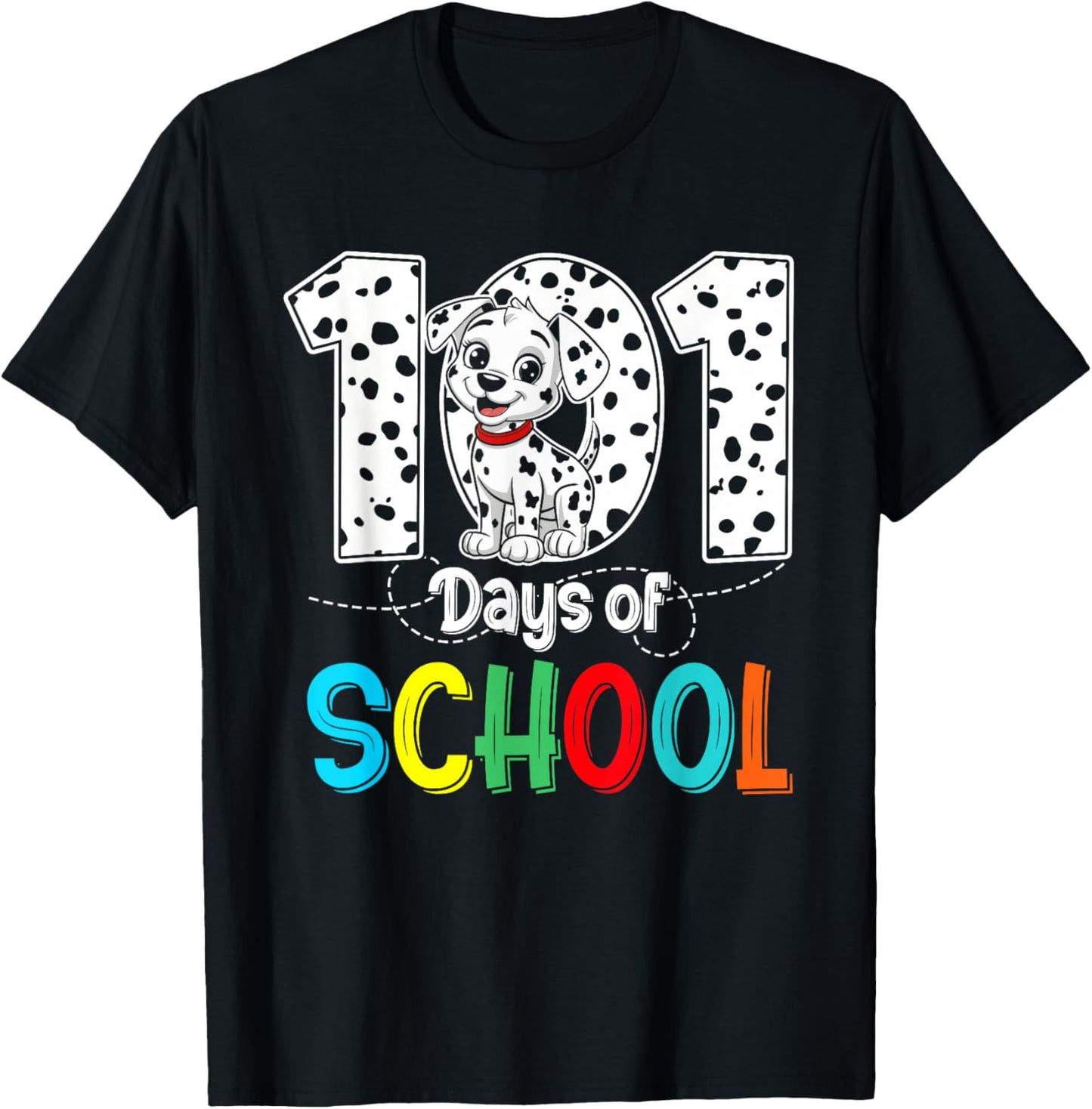 Happy 101 Days School Cute Dog 100 Days Smarter Student Kids T-Shirt - T-Shirt | Black