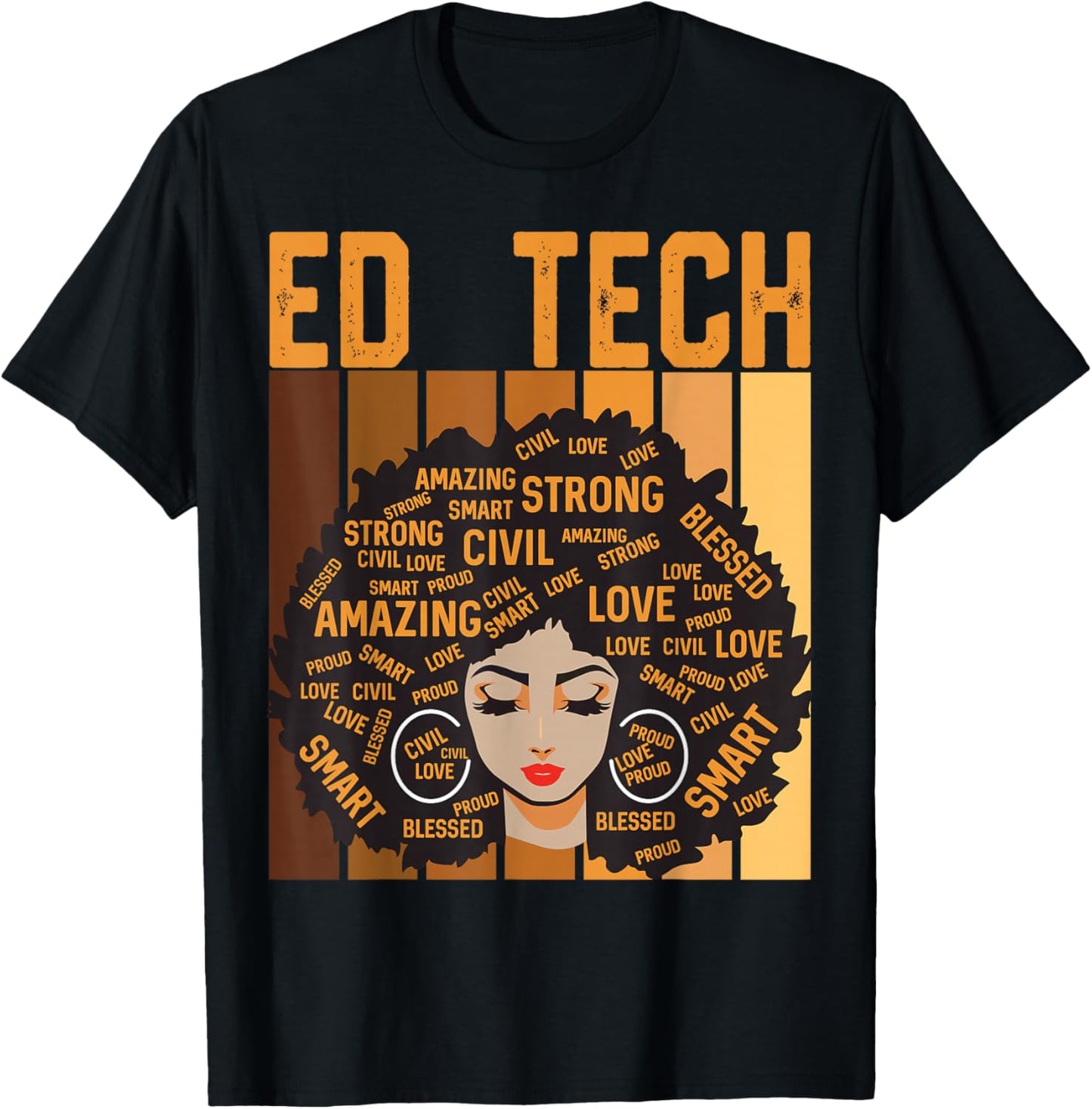 Ed Tech Powerful Black History Month Black Pride Design T-Shirt - T-Shirt | Black