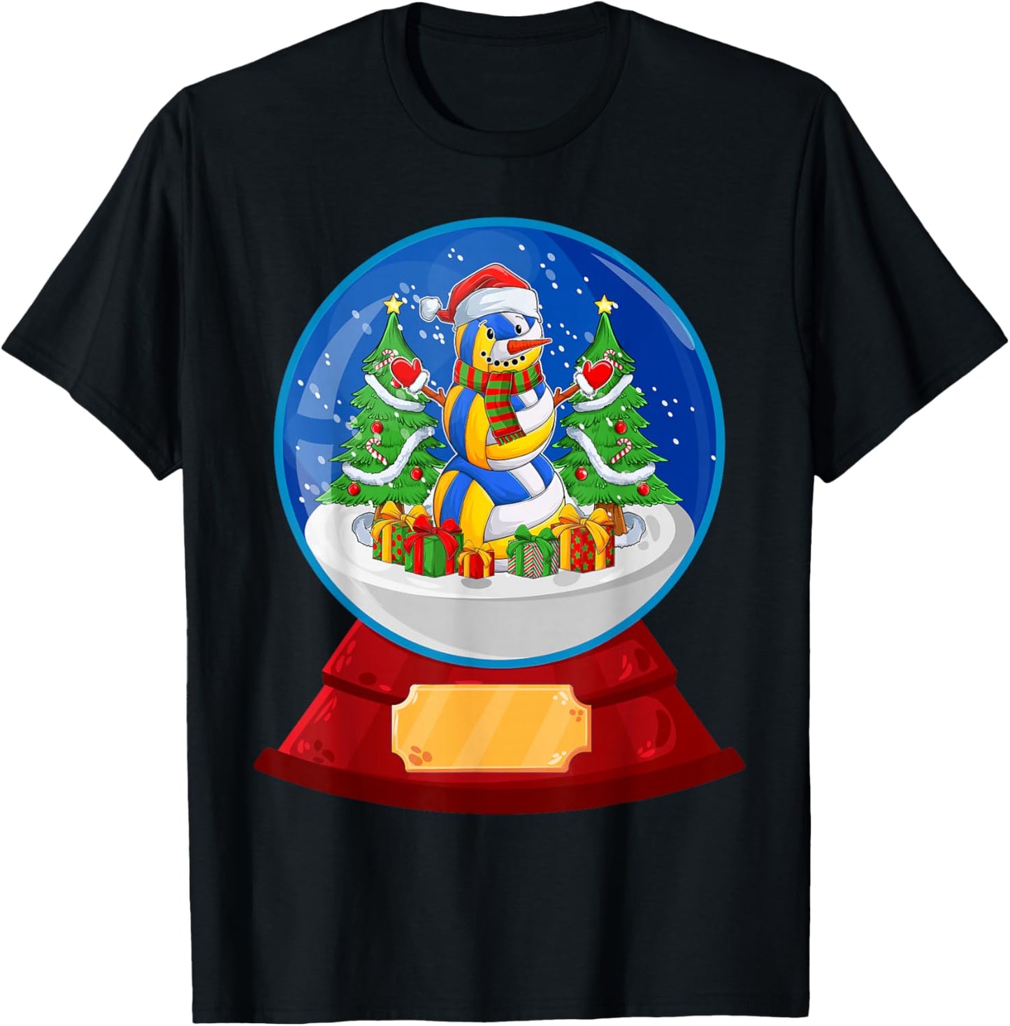 Snowman Volleyball Santa Hat Merry Christmas Pajamas Women T-Shirt - T-Shirt | Black