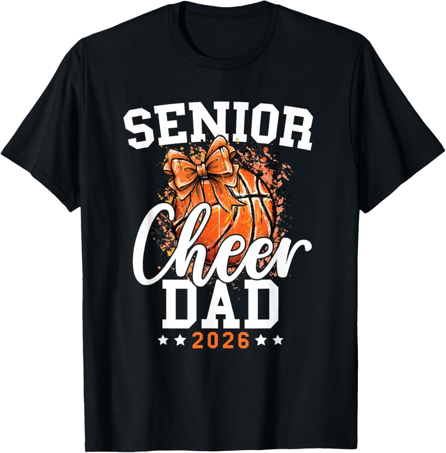 Loud Proud Basketball Cheer Senior Dad 2026 Cheerleading T-Shirt - T-Shirt | Black