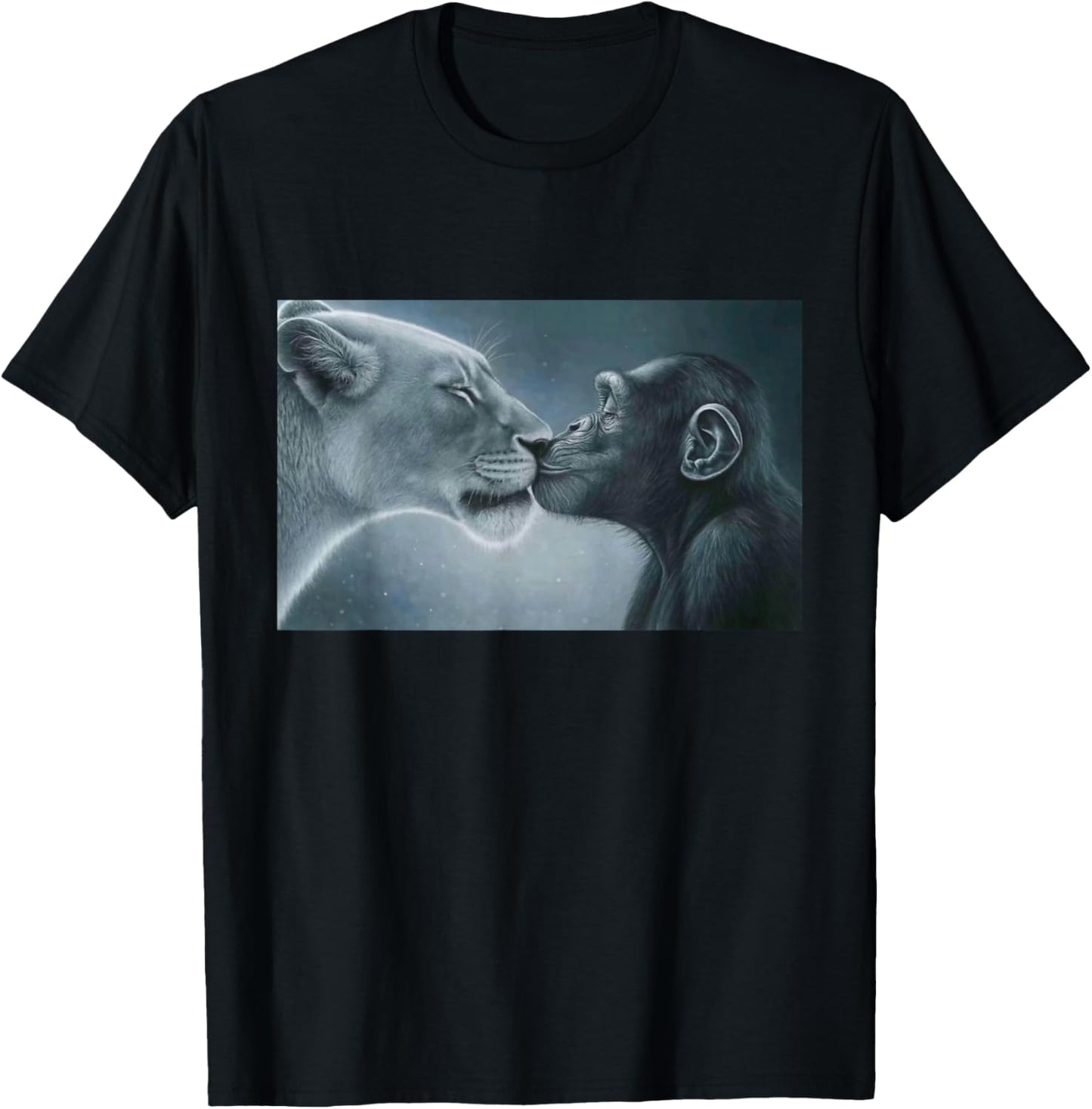 Lion Yelling Monkey Meme Rage Bait T-Shirt - T-Shirt | Black