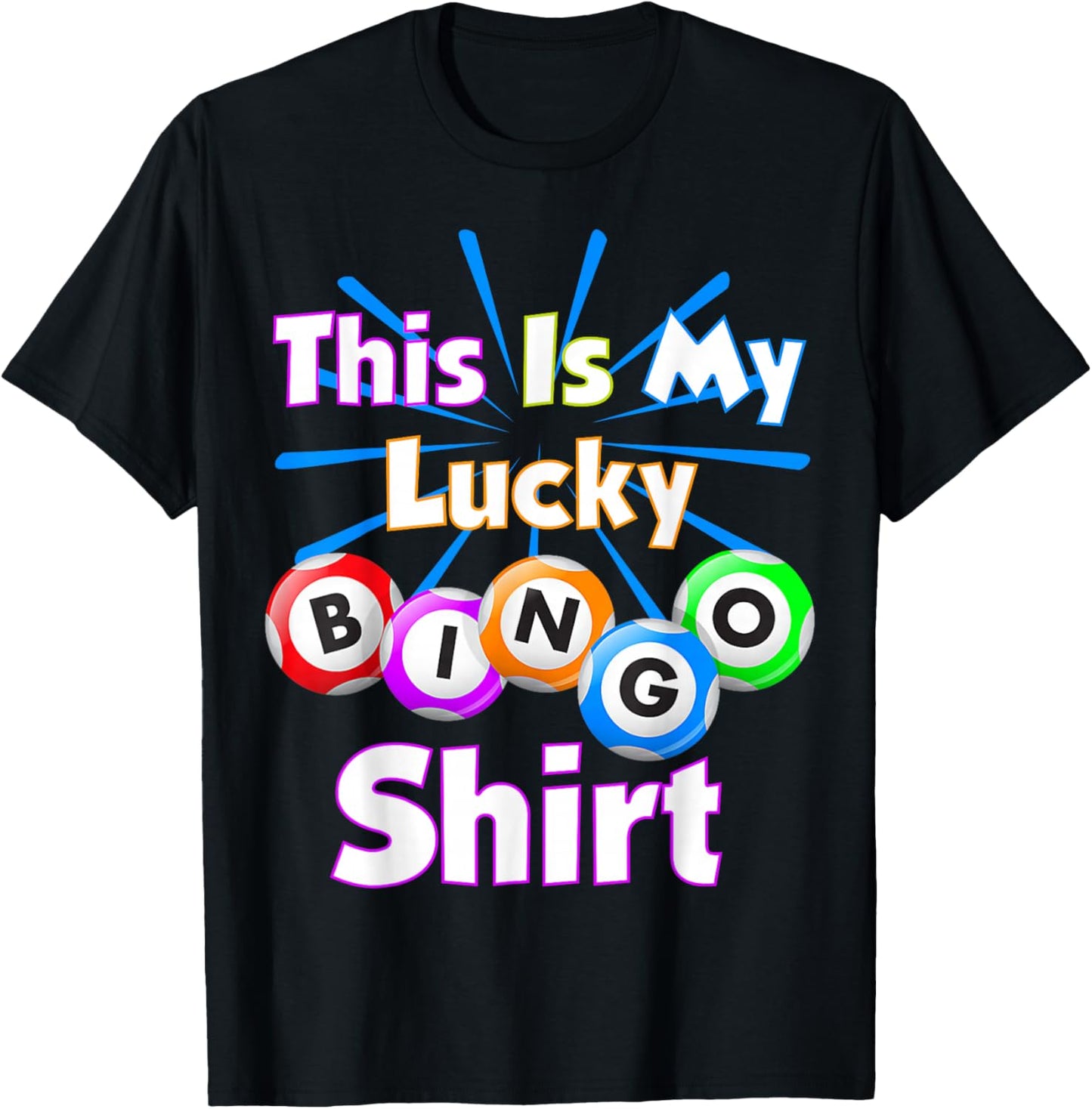 This is My Lucky Bingo Shirt Gambling Bingo Player Men Women T-Shirt - T-Shirt | Black