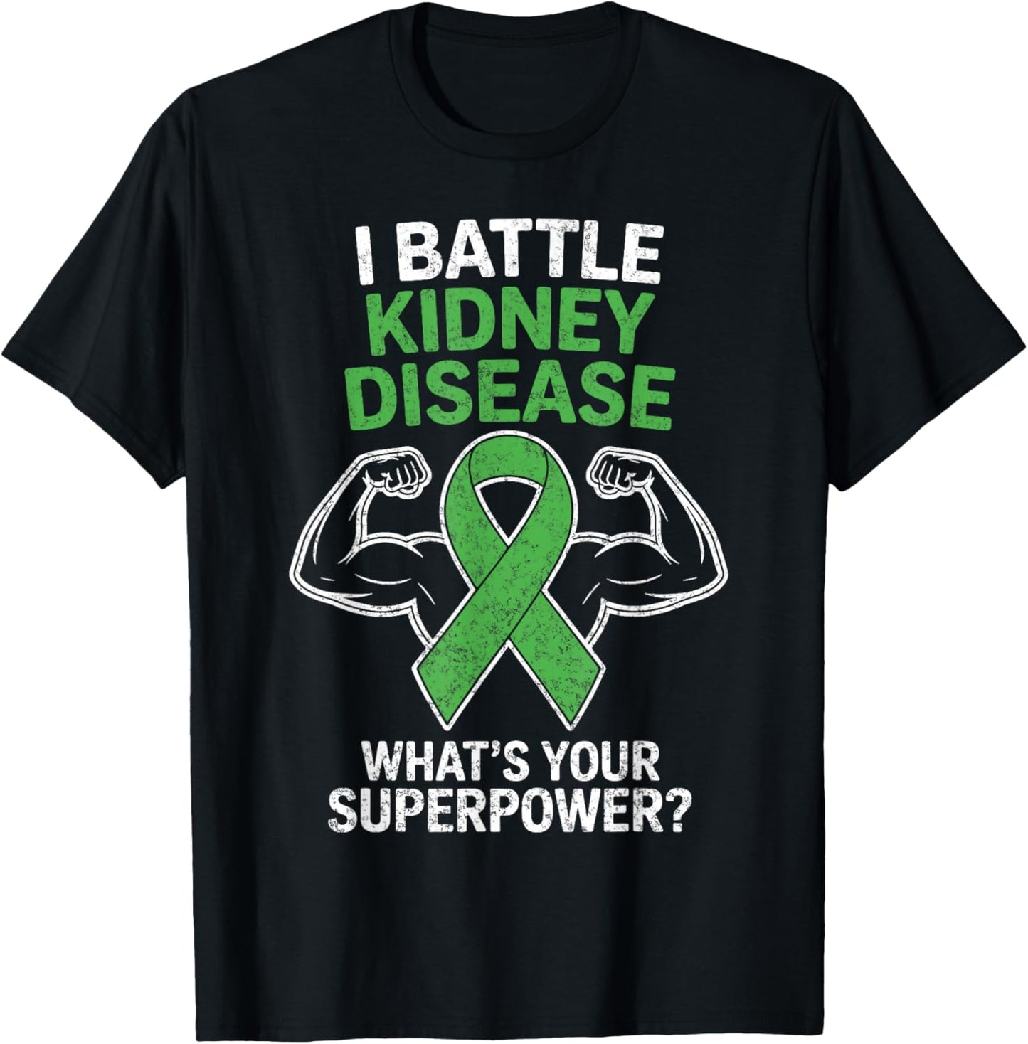 I Battle Kidney Disease Awareness Ribbon CKD Fighter Warrior T-Shirt - T-Shirt | Black