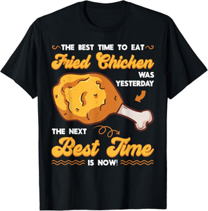 Fried Chicken Chickenarian Marinated Meal Snack Crunchy Dish T-Shirt - T-Shirt | Black