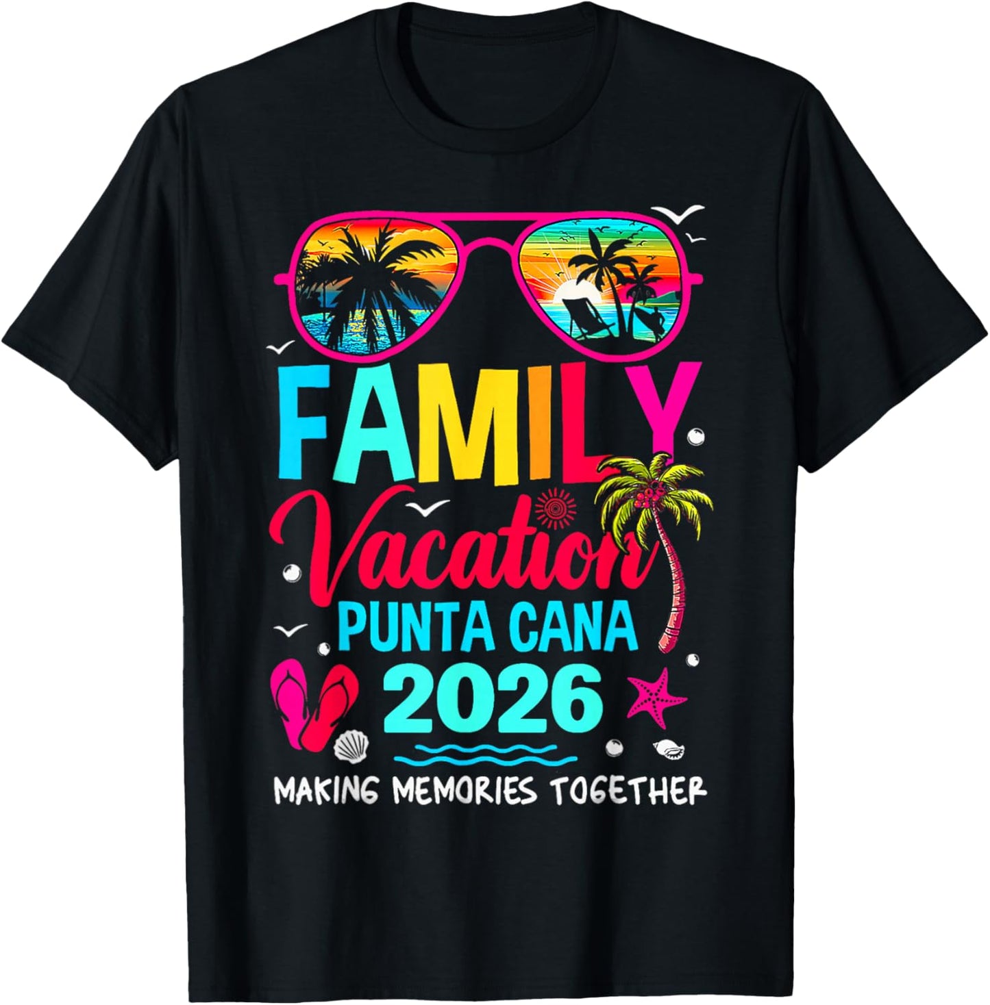 Family Vacation Punta Cana 2026 Matching Holiday Summer T-Shirt - T-Shirt | Black