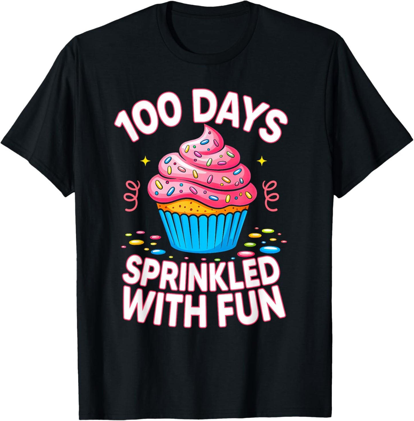 100 Days Sprinkled with Fun Donut Girls Kids 100th Day T-Shirt - T-Shirt | Black