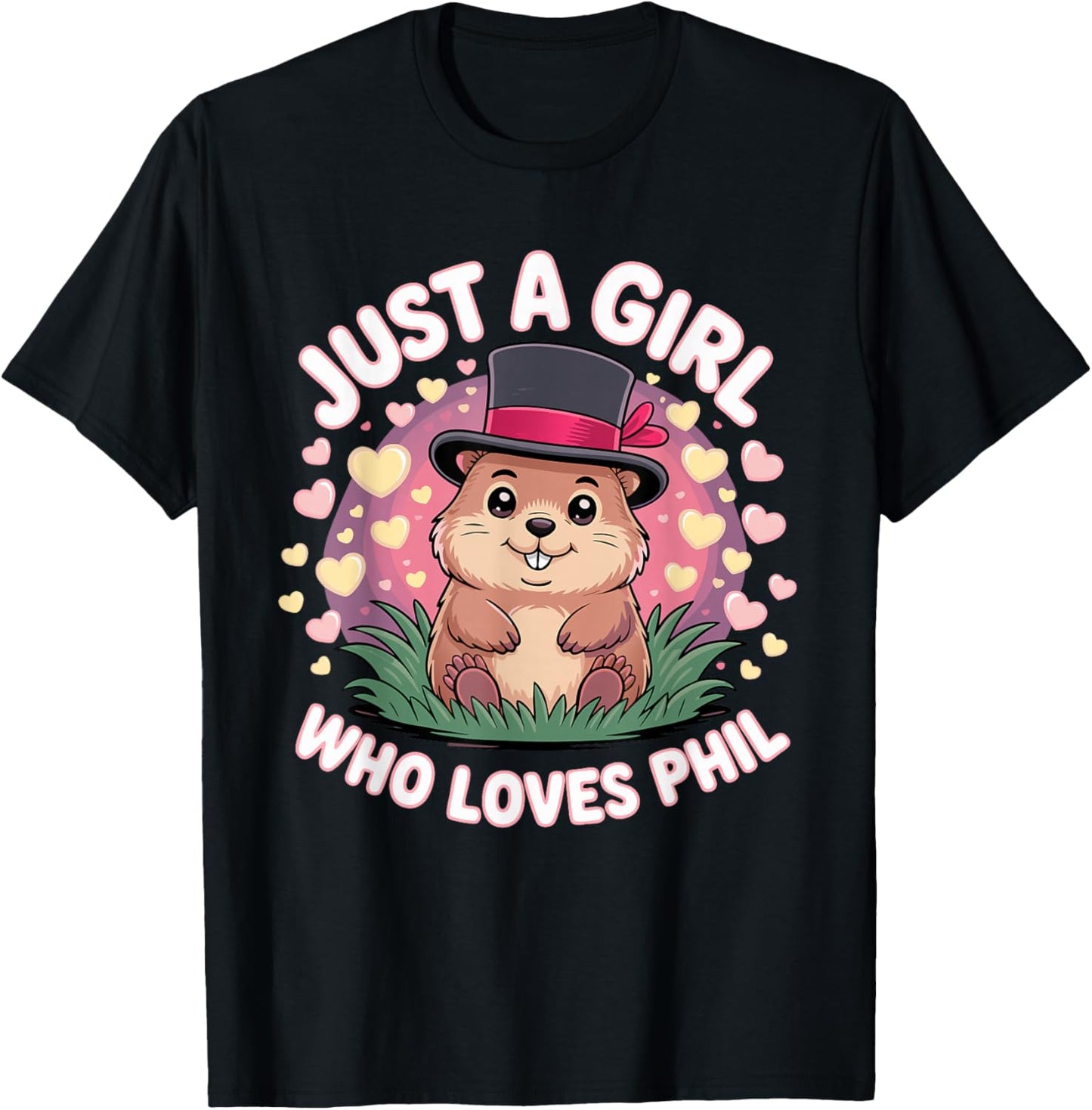 Punxy Phil's Groundhog Day Costume February 2nd Cute Girls T-Shirt - T-Shirt | Black