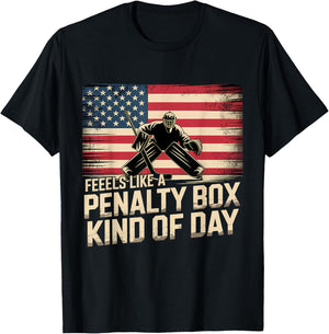 Feels Like A Penalty Box Kind of Day Funny Hockey T-Shirt - T-Shirt | Black