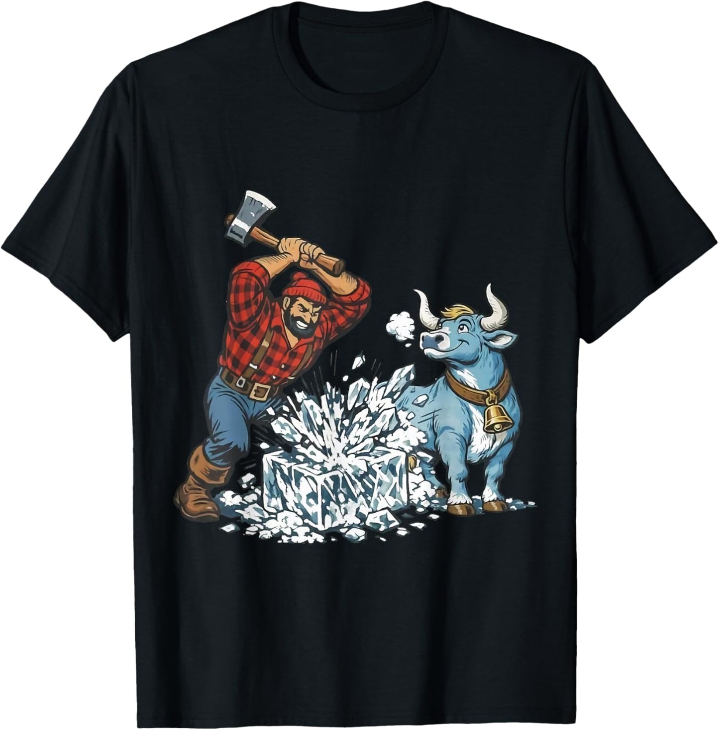 Paul Bunyan Smashes ICE Minnesota T-Shirt - T-Shirt | Black