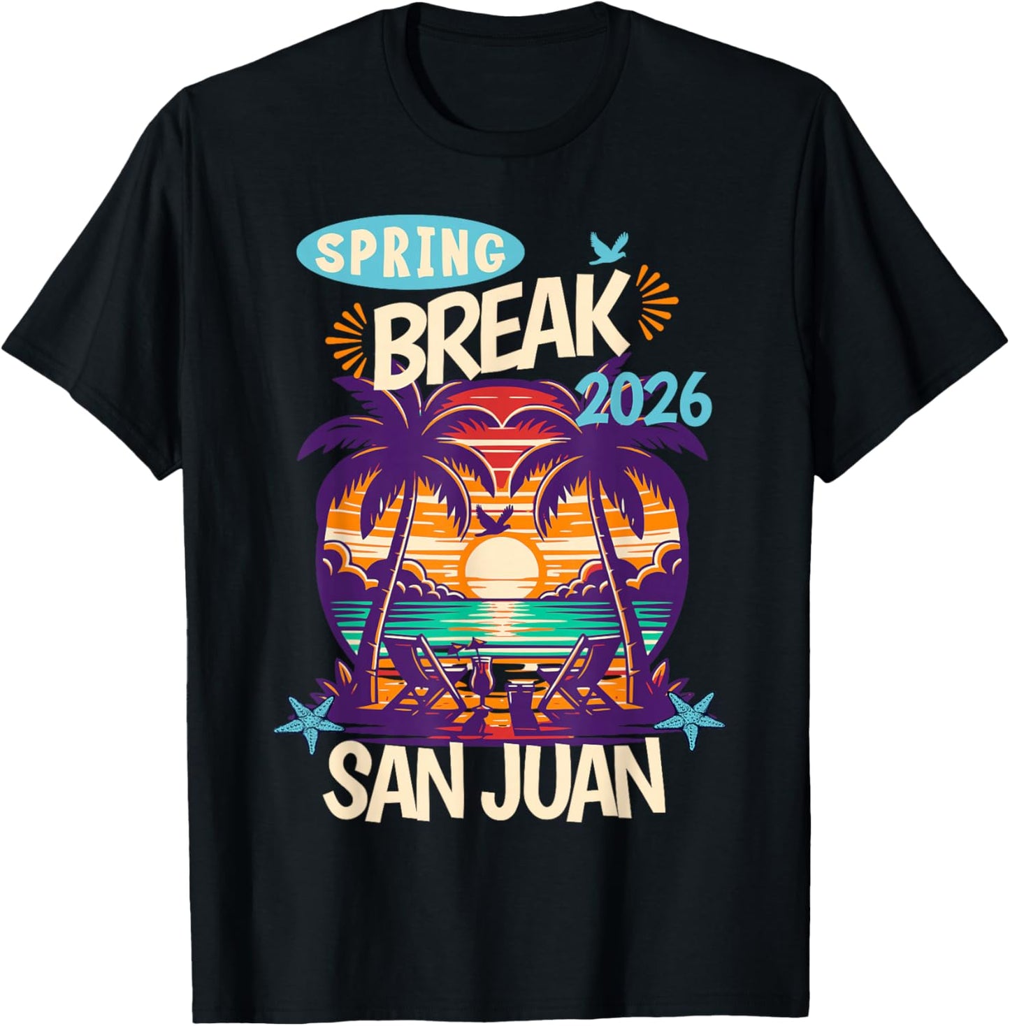 San Juan 2026 Family Spring Break Caribbean Island Vacation T-Shirt - T-Shirt | Black