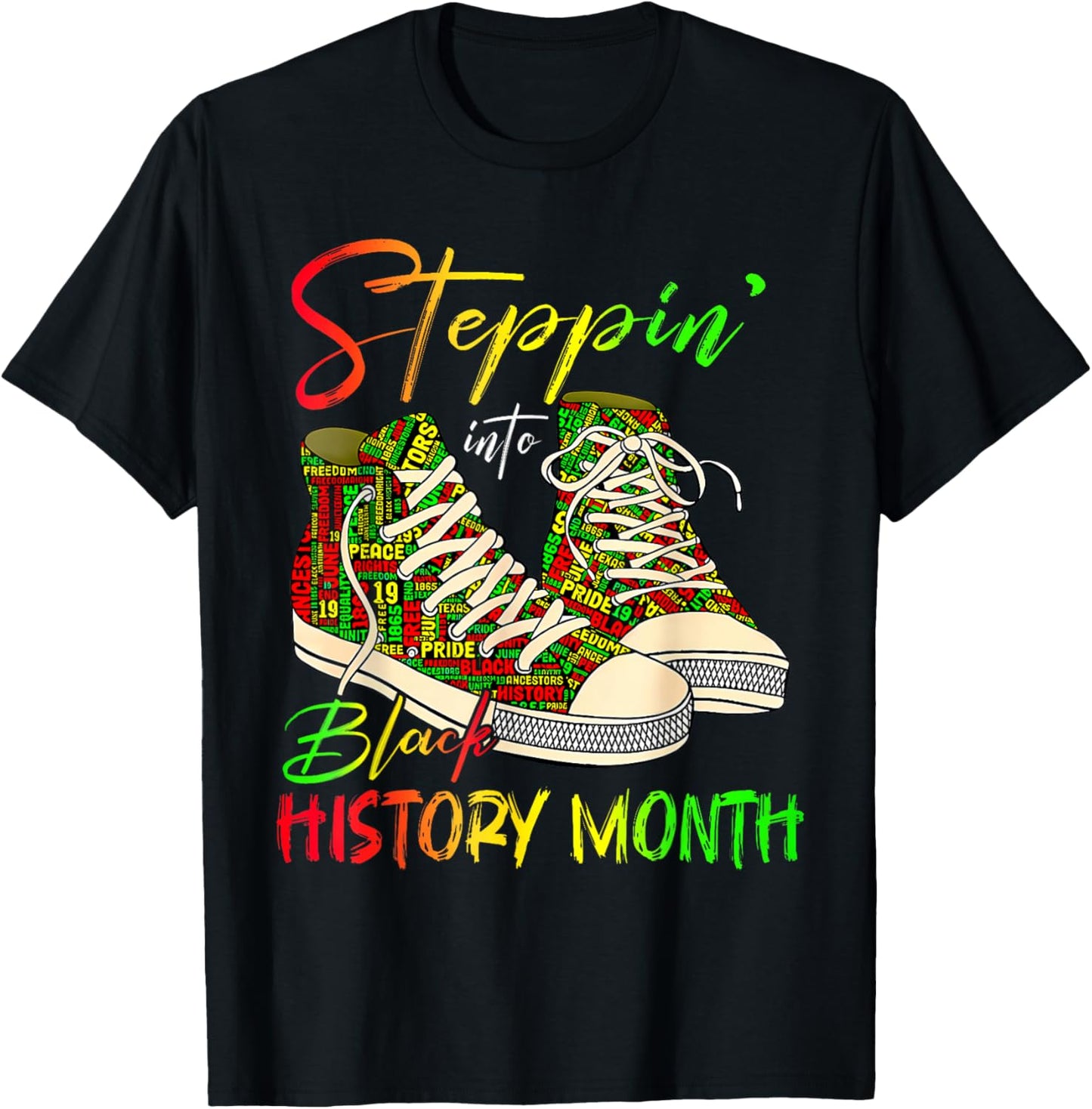 Stepping Into Black History Month Black Girls Sneakers Men T-Shirt - T-Shirt | Black