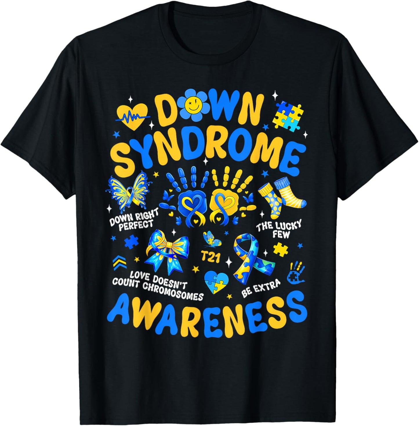 World Down Syndrome Day 321 Awareness Support Men Women Kids T-Shirt - T-Shirt | Black