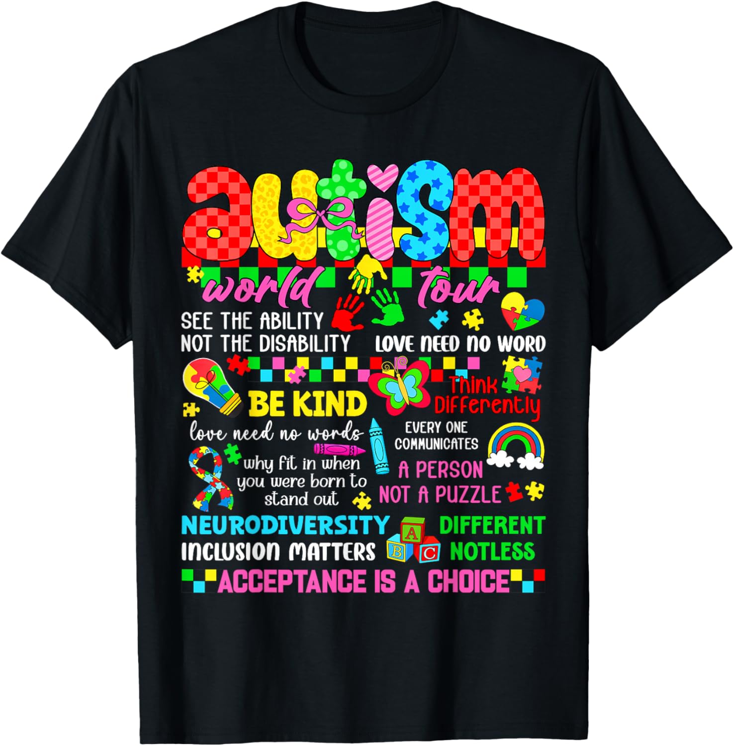 Autism Awareness Leopard Puzzle Autistic Men Women Kid T-Shirt - T-Shirt | Black