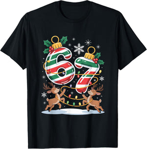 Christmas 67 Funny Xmas Six Seven Ugly Sweater 6-7 T-Shirt - T-Shirt | Black