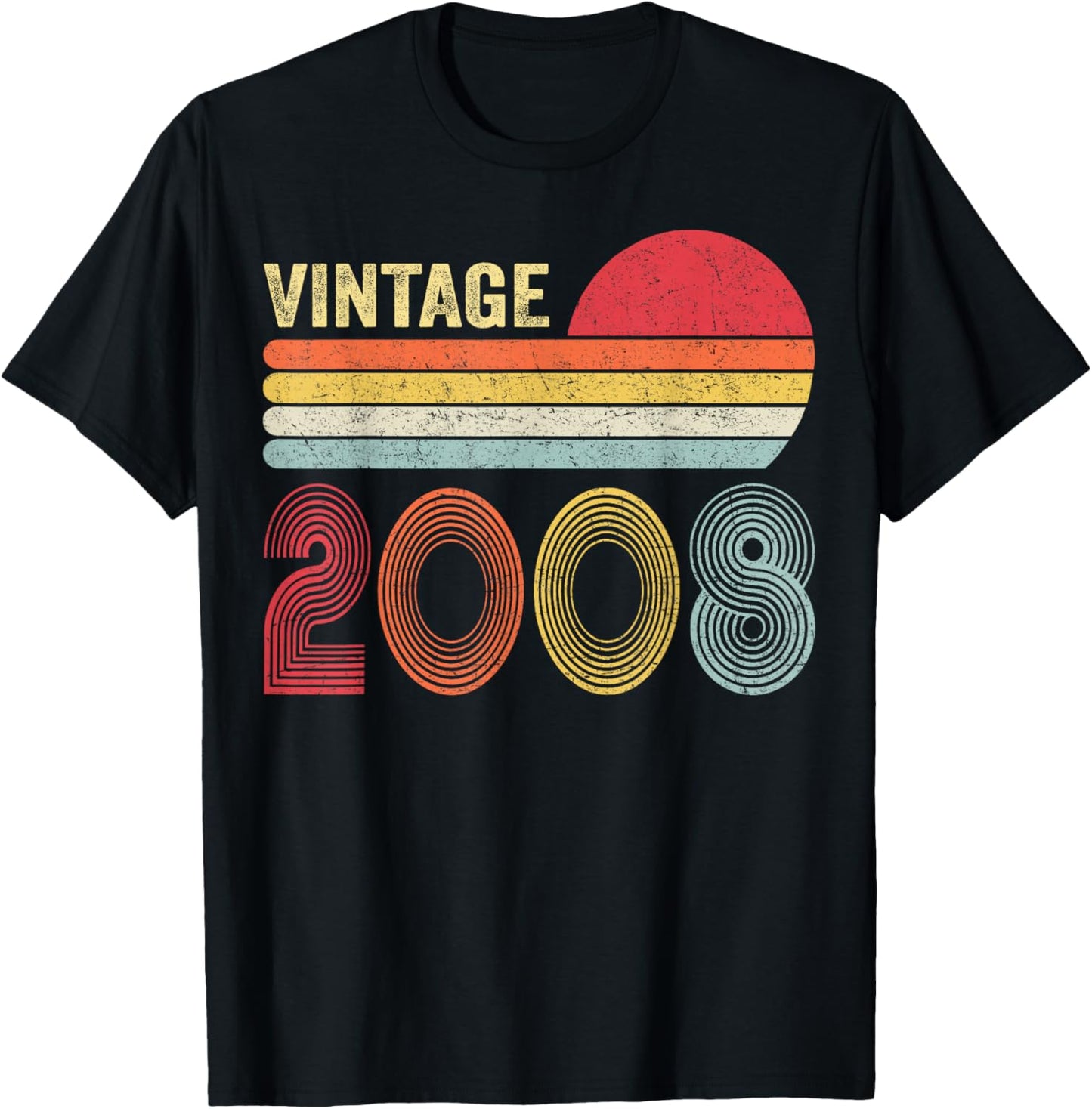 18 Year Old Gifts Vintage 2008 18th Birthday Boys Girls T-Shirt - T-Shirt | Black