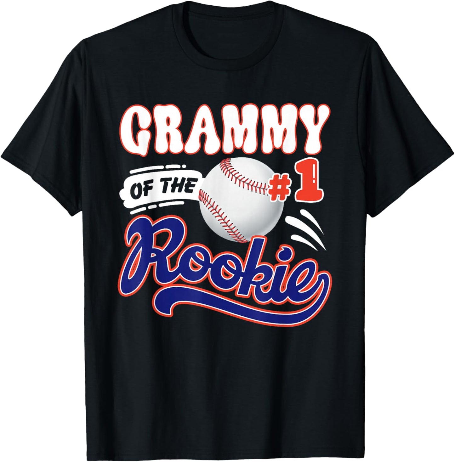 Grammy Rookie of Year 1st Birthday Baseball Theme Matching T-Shirt - T-Shirt | Black