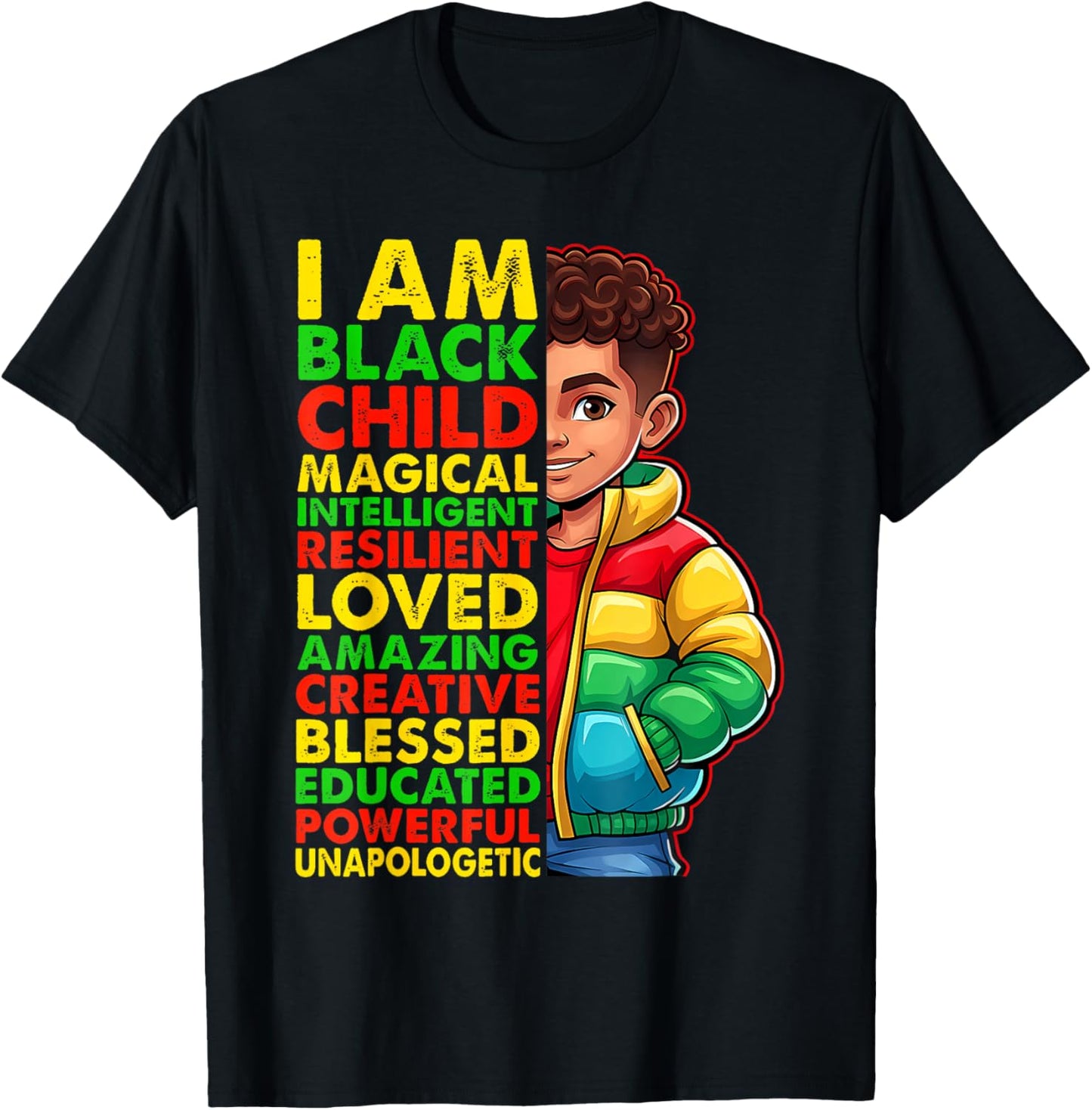 I am Black History Month Shirt Kids Boys African American T-Shirt - T-Shirt | Black